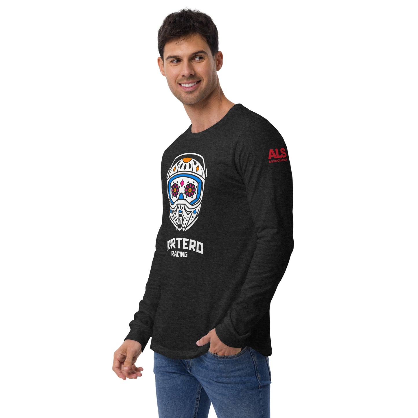 Unisex Helmet Skull Long Sleeve Tee