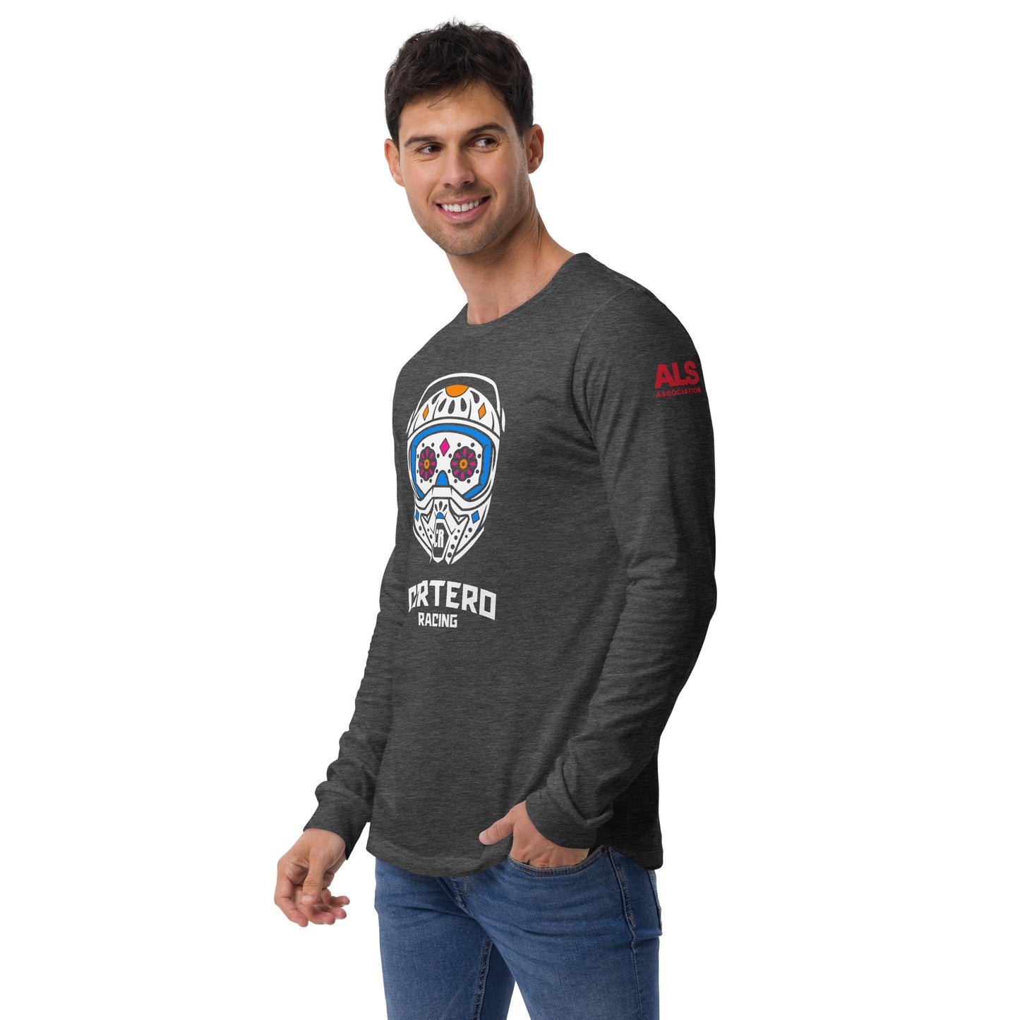 Unisex Helmet Skull Long Sleeve Tee