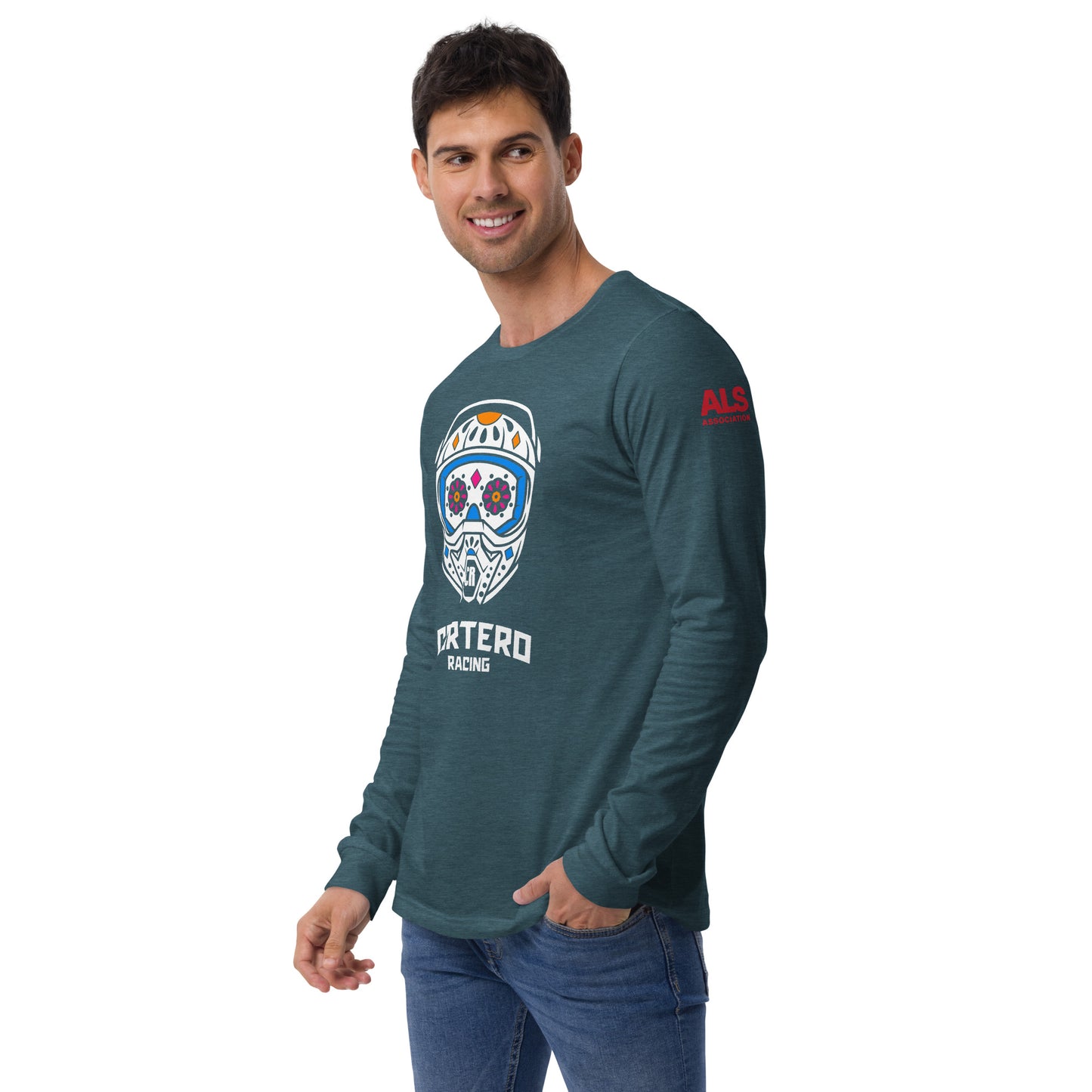 Unisex Helmet Skull Long Sleeve Tee
