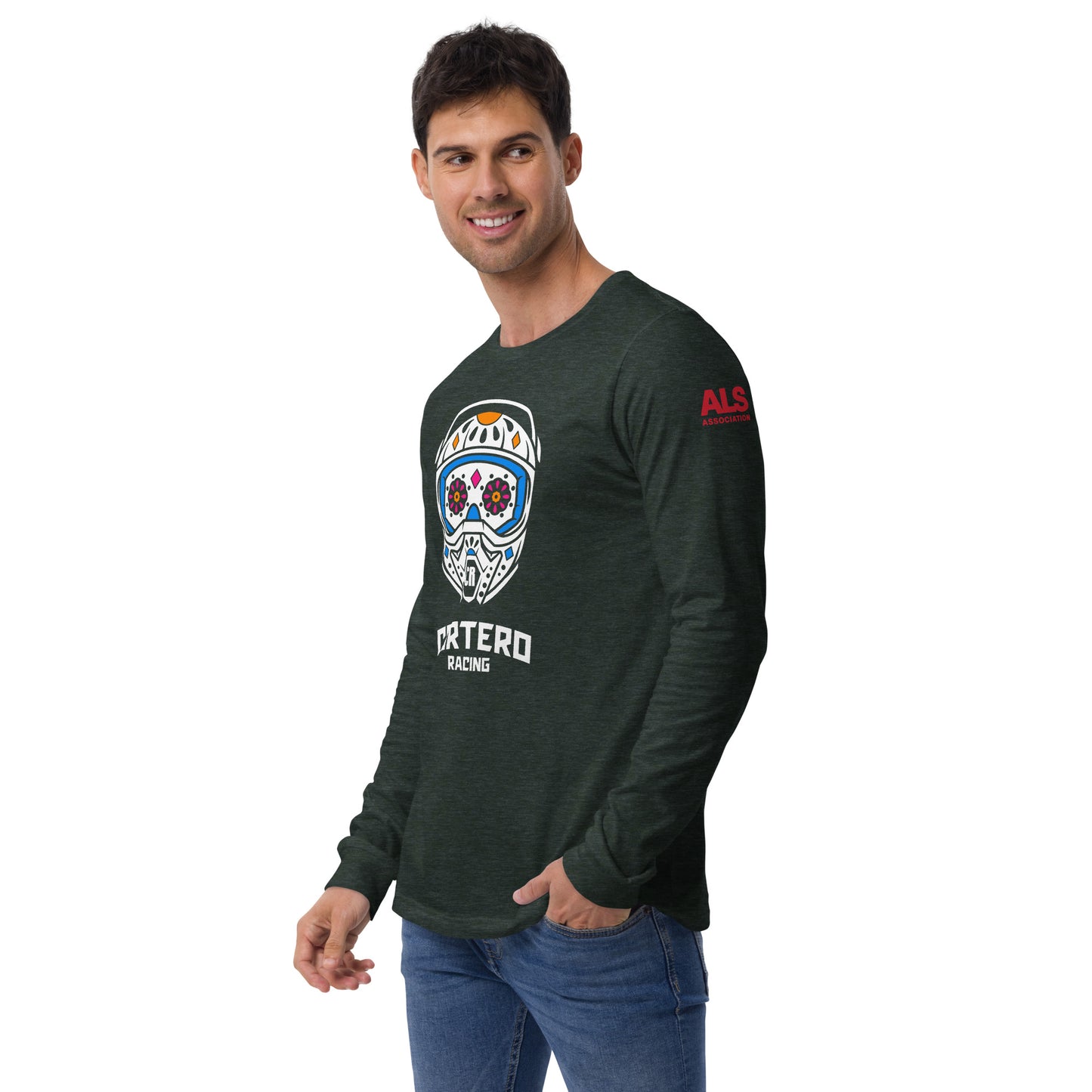 Unisex Helmet Skull Long Sleeve Tee