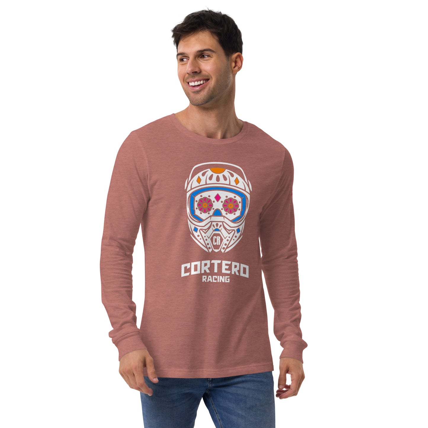 Unisex Helmet Skull Long Sleeve Tee
