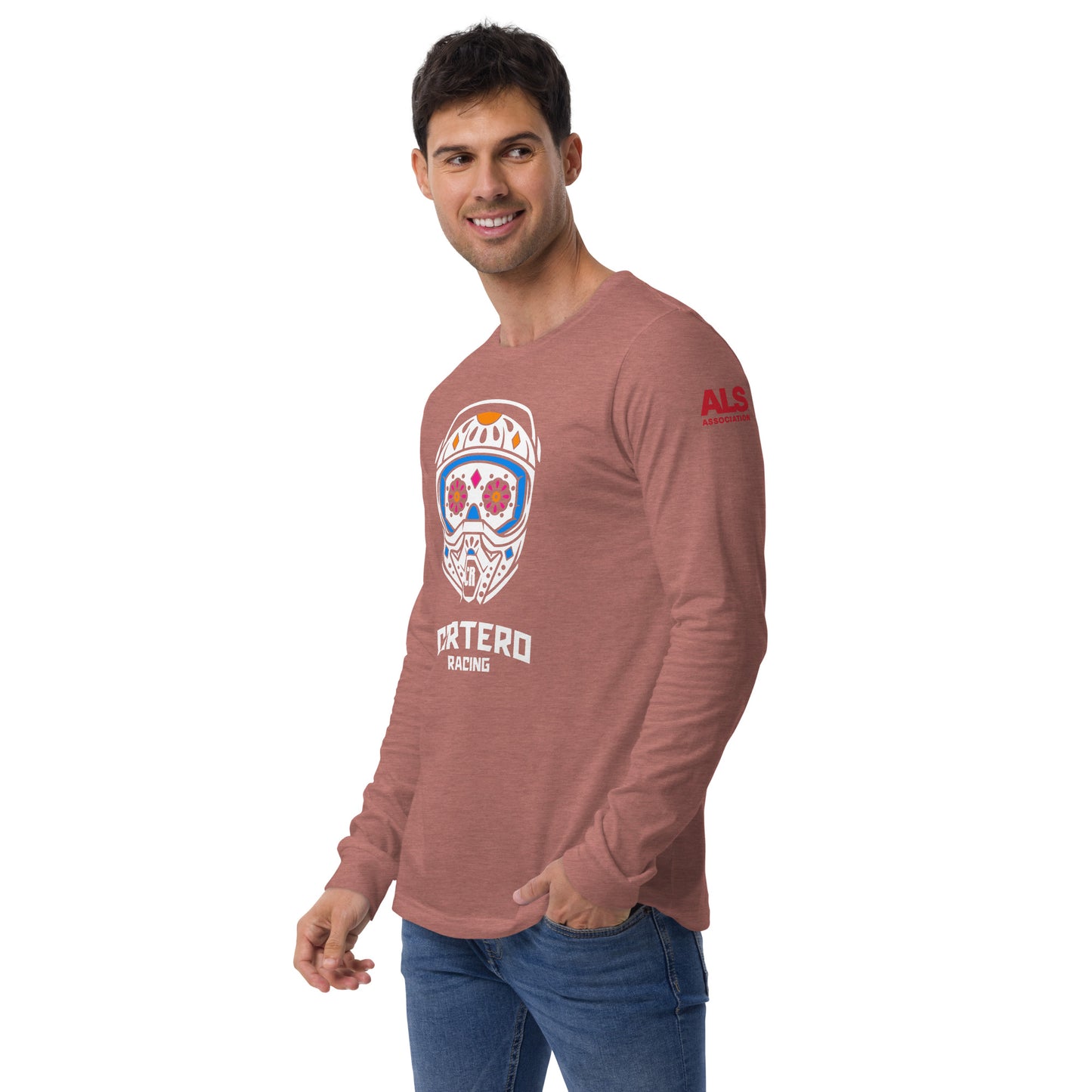 Unisex Helmet Skull Long Sleeve Tee