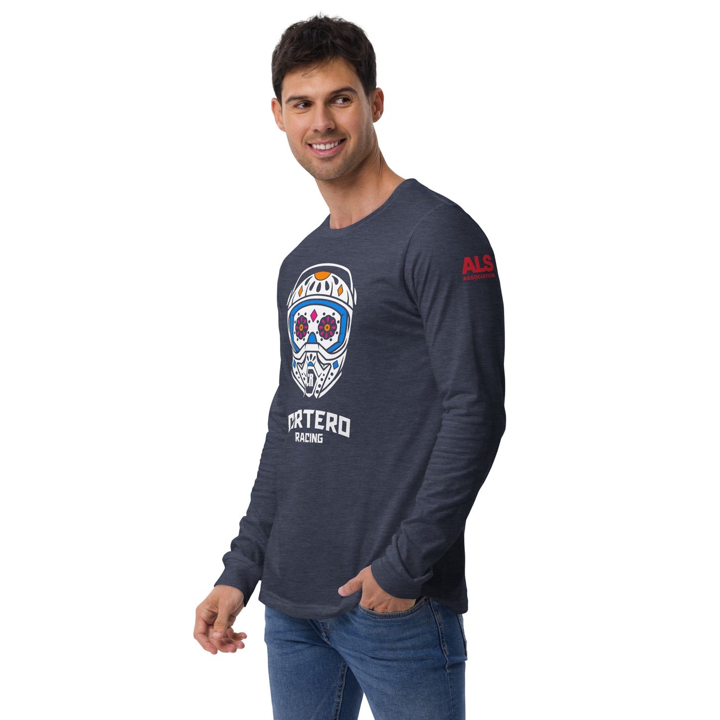 Unisex Helmet Skull Long Sleeve Tee