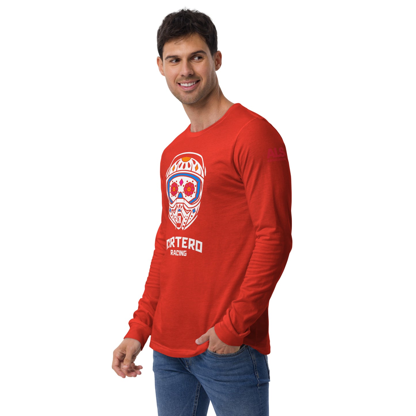 Unisex Helmet Skull Long Sleeve Tee