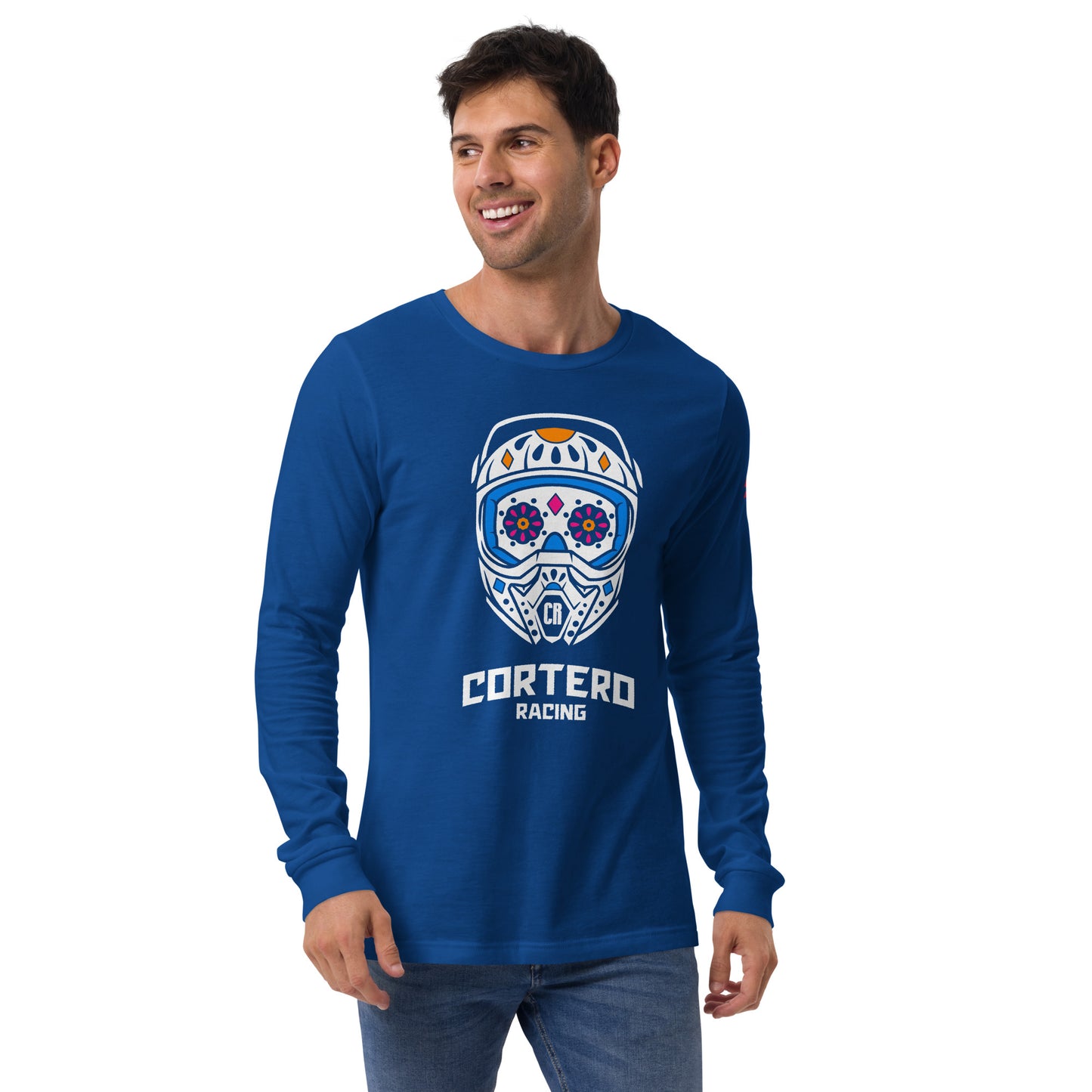 Unisex Helmet Skull Long Sleeve Tee