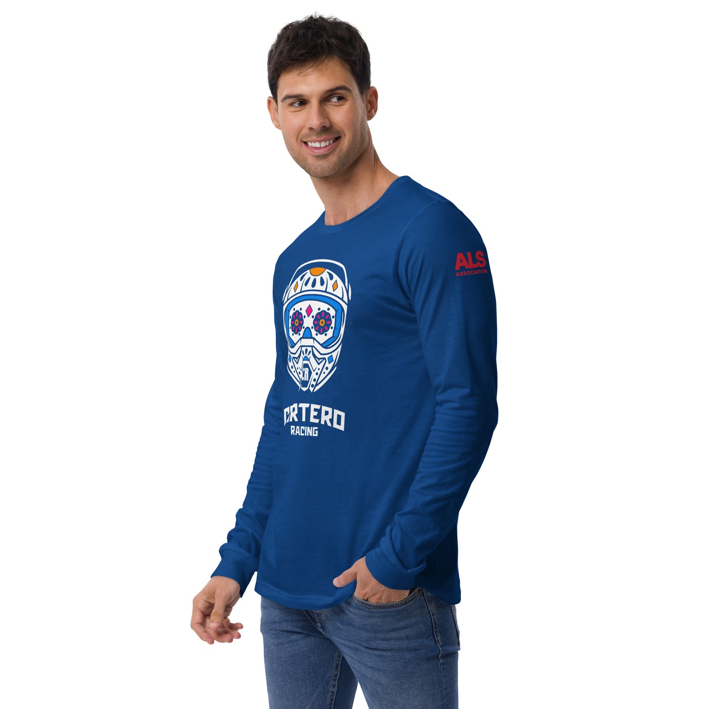 Unisex Helmet Skull Long Sleeve Tee
